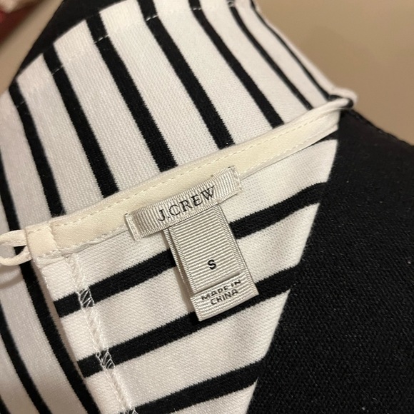 J Crew Sleeveless Black & White Striped Tank Top w/ Embellished Neckline, Small - Picture 4 of 5